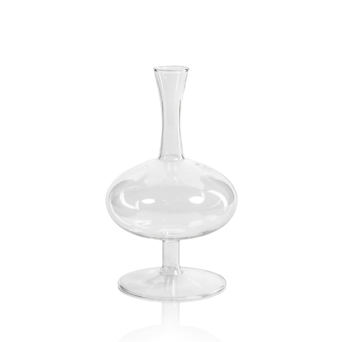 Lillian Glass Footed Vase, Oval, Set 2 | Bone & Brass