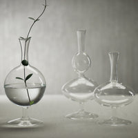 Lillian Glass Footed Vase, Round, Set 2 - Vase Detail | Bone & Brass