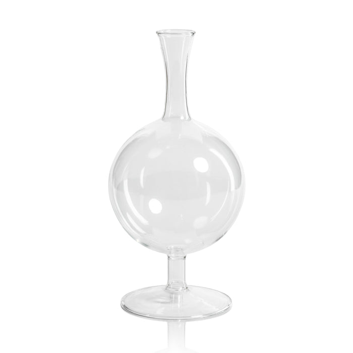 Lillian Glass Footed Vase, Round, Set 2 | Bone & Brass