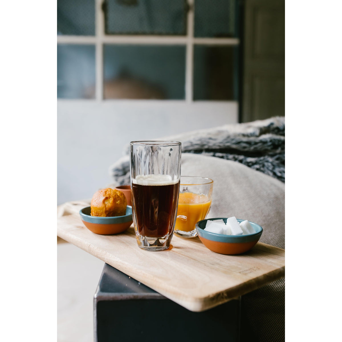 Lily Ice Tea Glass Set-6 - Glass Side View | Bone & Brass