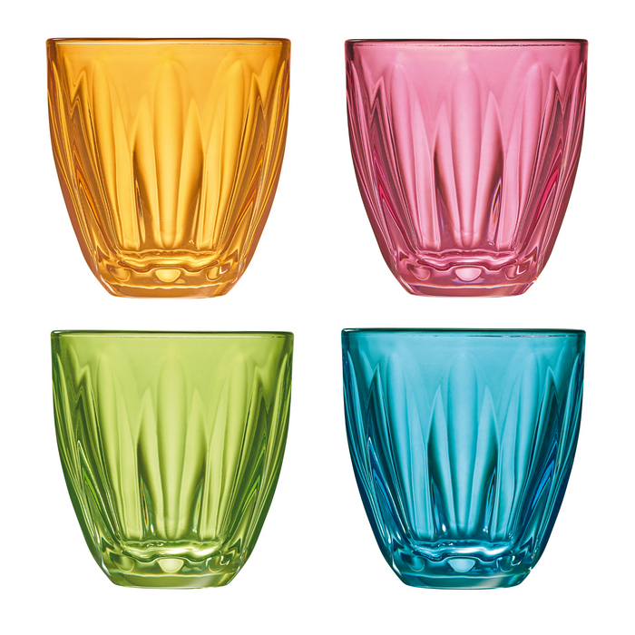 Lily Assorted Colored Glass Tumblers – Set of 4