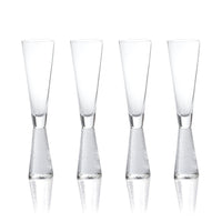 Livine Hammered Stem Champagne Flutes, Set of 4 - Glass View | Bone & Brass