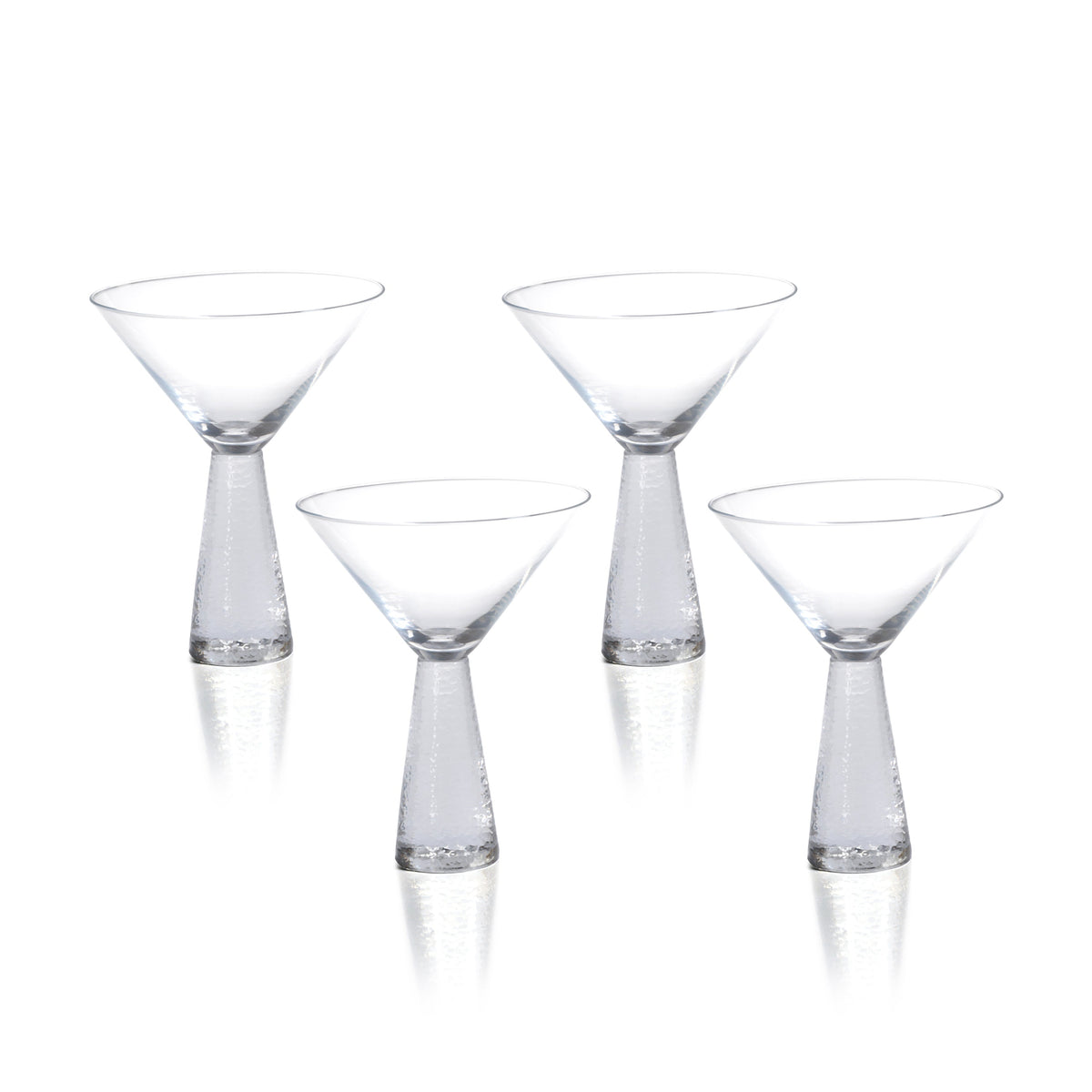 Livine Hammered Stem Martini Glasses, Set of 4 - Glass View | Bone & Brass
