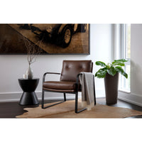 Logan End Table - Black - Table Side View | Bone & Brass