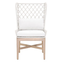 Lois White Rope Outdoor Wing Chair - Outdoor Chair Detail | Bone & Brass