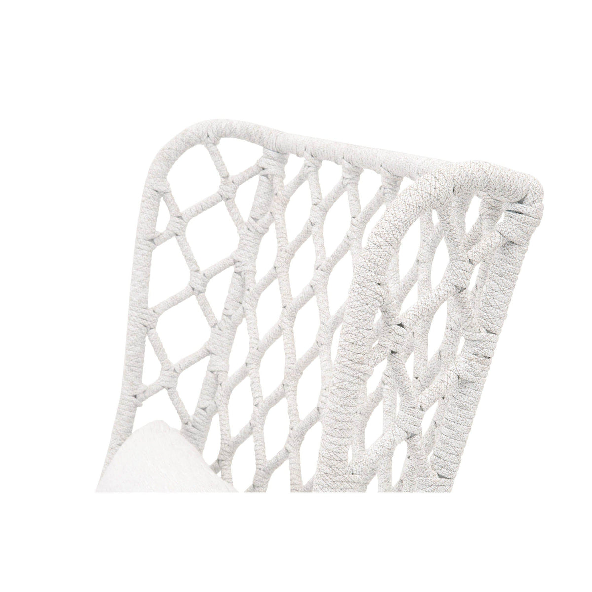 Lois White Rope Outdoor Wing Chair - Outdoor Dining Chair Side View | Bone & Brass