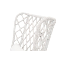 Lois White Rope Outdoor Wing Chair - Outdoor Dining Chair Side View | Bone & Brass
