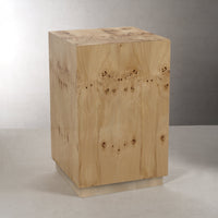 Lolita Burl Wood Square Stool / Table - Table Side View | Bone & Brass