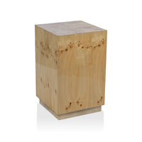 Lolita Burl Wood Square Stool / Table | Bone & Brass