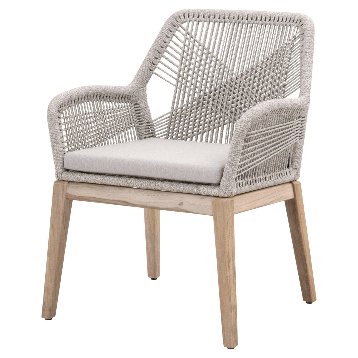 Lulu Taupe Rope Outdoor Arm Chair, Set of 2