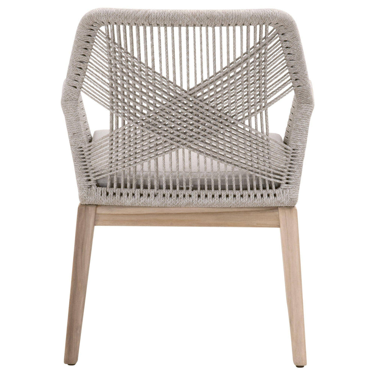 Lulu Taupe Rope Outdoor Arm Chair, Set of 2