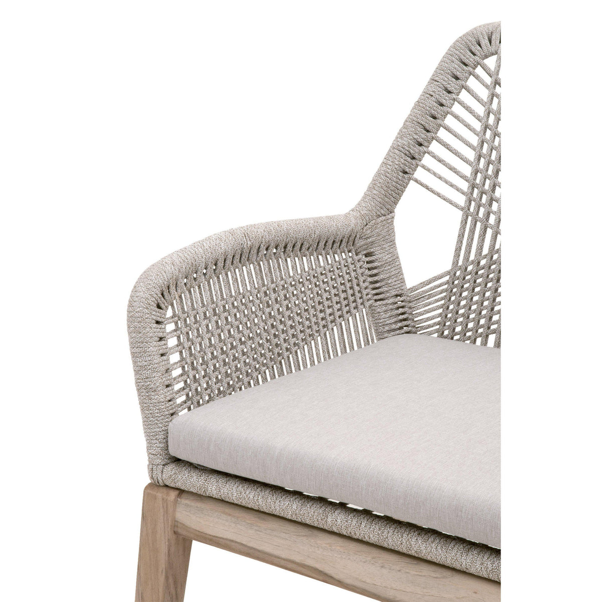 Lulu Taupe Rope Outdoor Arm Chair, Set of 2