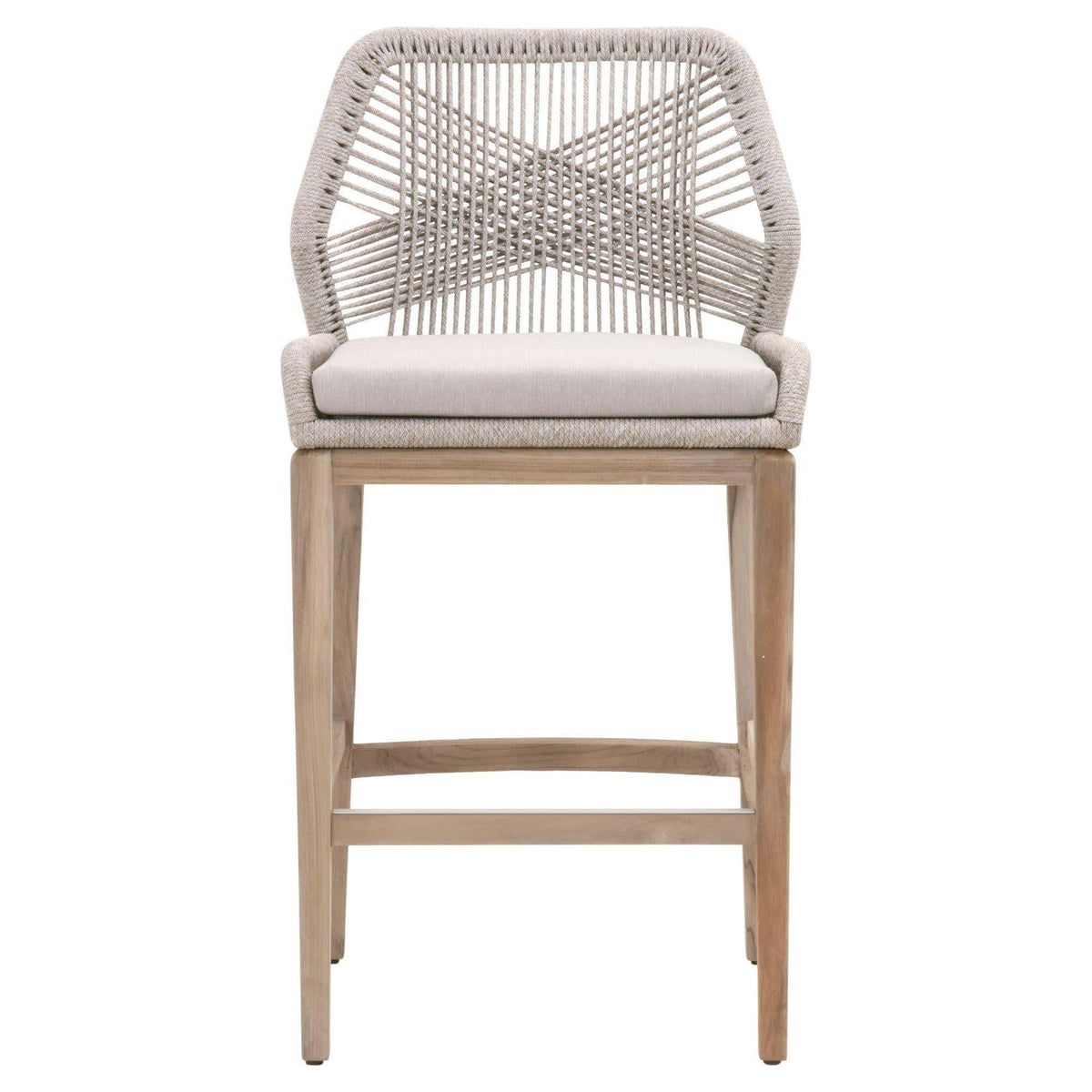 Lulu Taupe Rope Outdoor Barstool