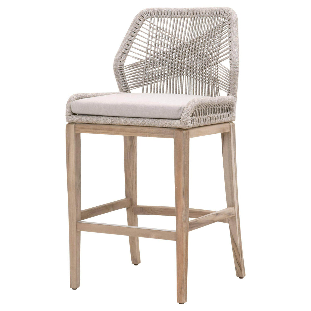 Lulu Taupe Rope Outdoor Barstool