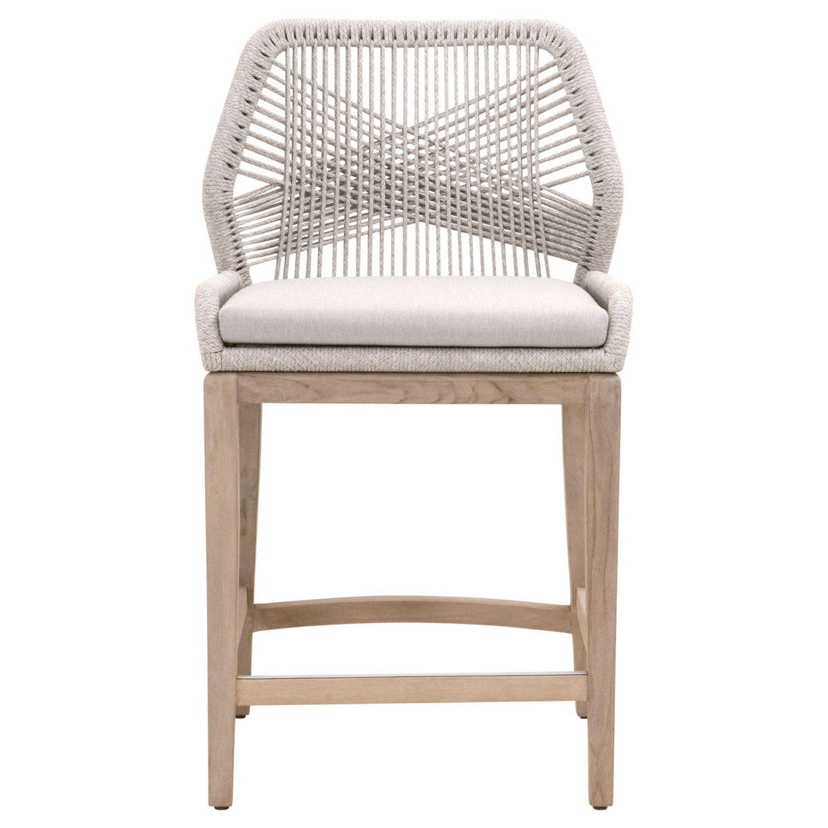 Lulu Taupe Rope Outdoor Counter Stool