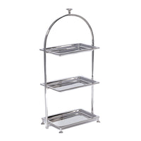 Lucente High Tea Polished Nickel 3-Tier Serving Stand | Bone & Brass