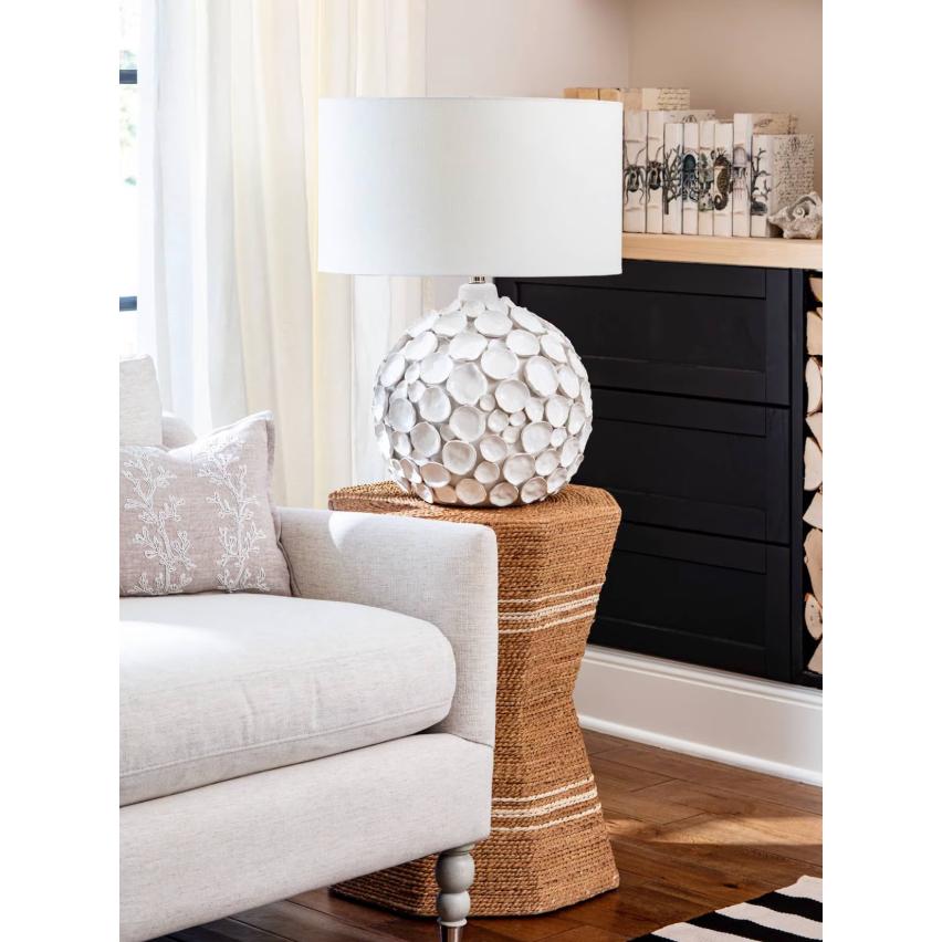 Lucia Ceramic Table Lamp White - Lamp Detail | Bone & Brass