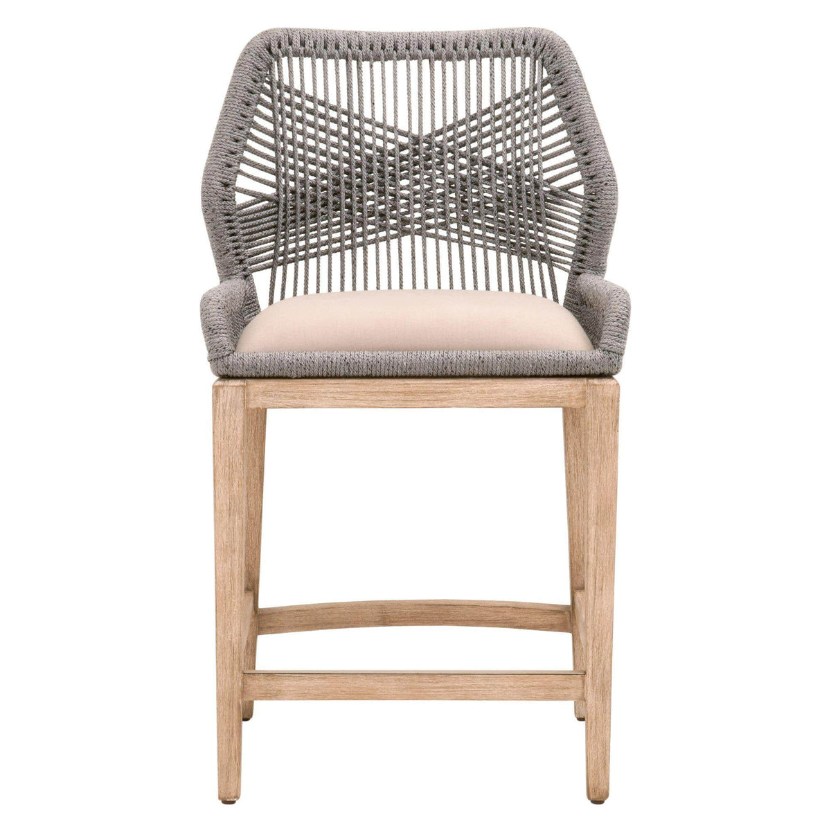 Lulu Platinum Rope Counter Stool - Stool Detail | Bone & Brass