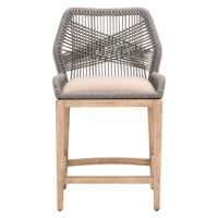 Lulu Platinum Rope Counter Stool - Stool Detail | Bone & Brass