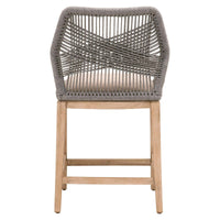 Lulu Platinum Rope Counter Stool - Stool Seat Detail | Bone & Brass