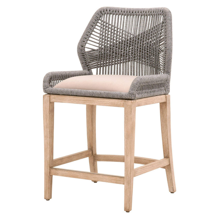 Lulu Platinum Rope Counter Stool | Bone & Brass