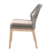 Lulu Platinum Rope Dining Chair, Set 2 - Chair Side View | Bone & Brass