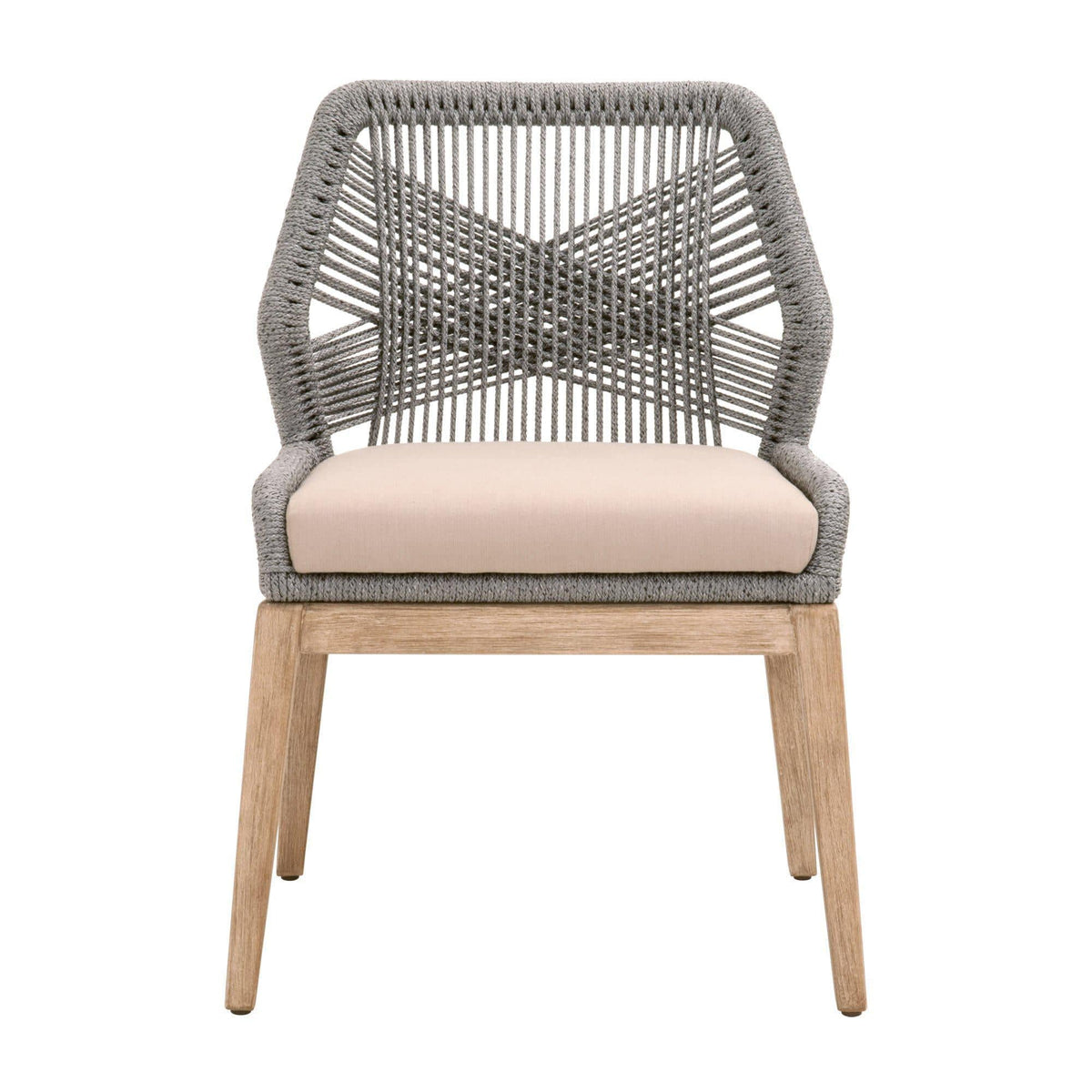Lulu Platinum Rope Dining Chair, Set 2 - Chair View | Bone & Brass