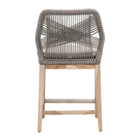 Lulu Platinum Rope Outdoor Counter Stool - Outdoor Stool View | Bone & Brass