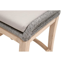 Lulu Platinum Rope Outdoor Counter Stool - Outdoor Stool Side View | Bone & Brass