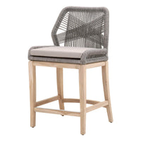 Lulu Platinum Rope Outdoor Counter Stool | Bone & Brass
