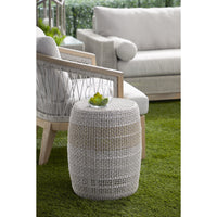 Lulu Taupe Rope Accent Table - Table Side View | Bone & Brass