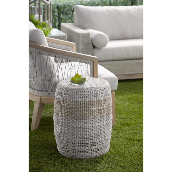 Lulu Taupe Rope Accent Table - Table Side View | Bone & Brass