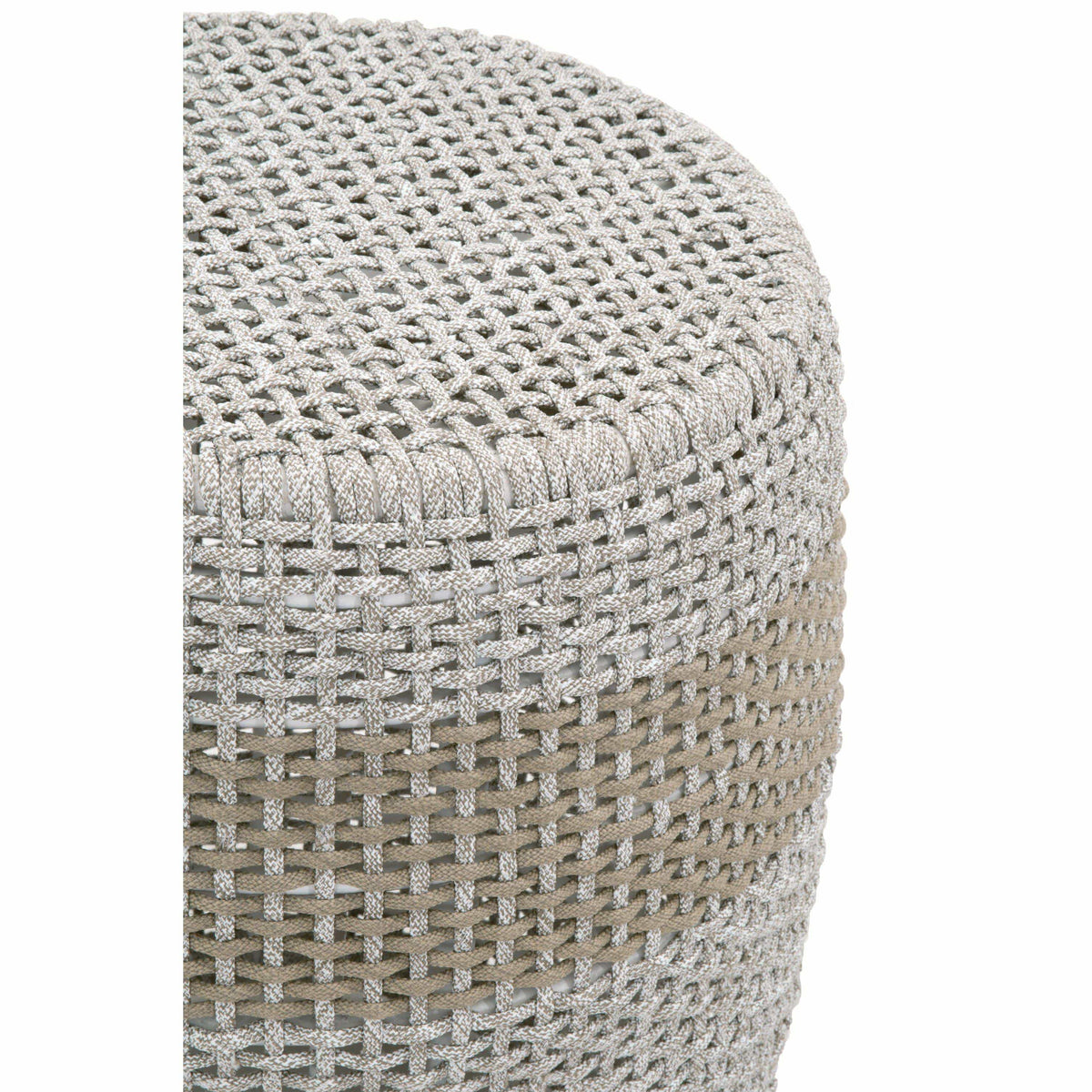 Lulu Taupe Rope Accent Table - Table Top View | Bone & Brass