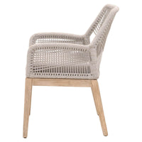 Lulu Taupe Rope Arm Chair, Set 2 - Chair Side View | Bone & Brass