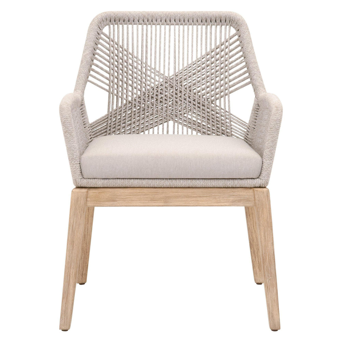 Lulu Taupe Rope Arm Chair, Set 2 - Chair Detail | Bone & Brass