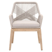 Lulu Taupe Rope Arm Chair, Set 2 - Chair Detail | Bone & Brass