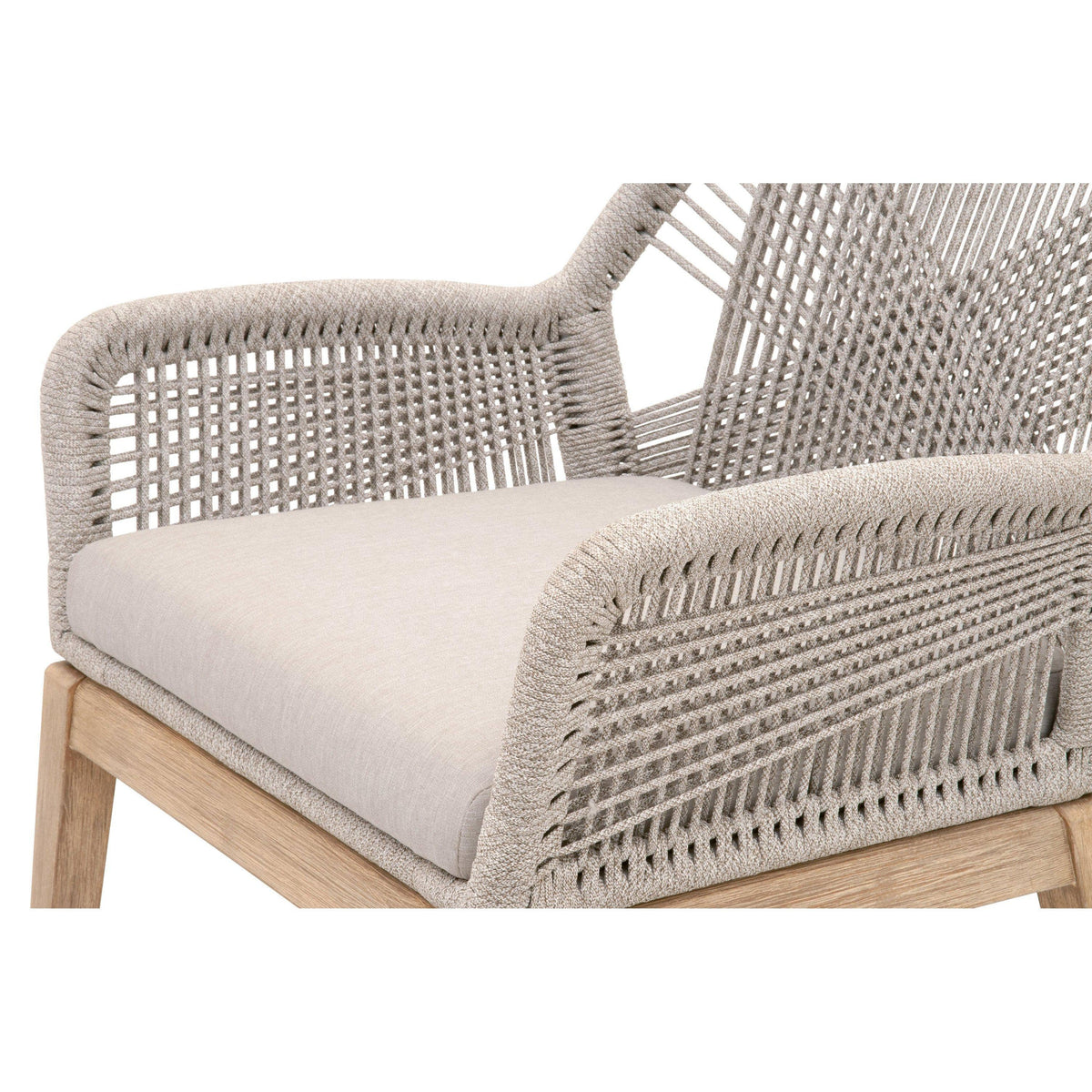 Lulu Taupe Rope Arm Chair, Set 2 - Chair View | Bone & Brass