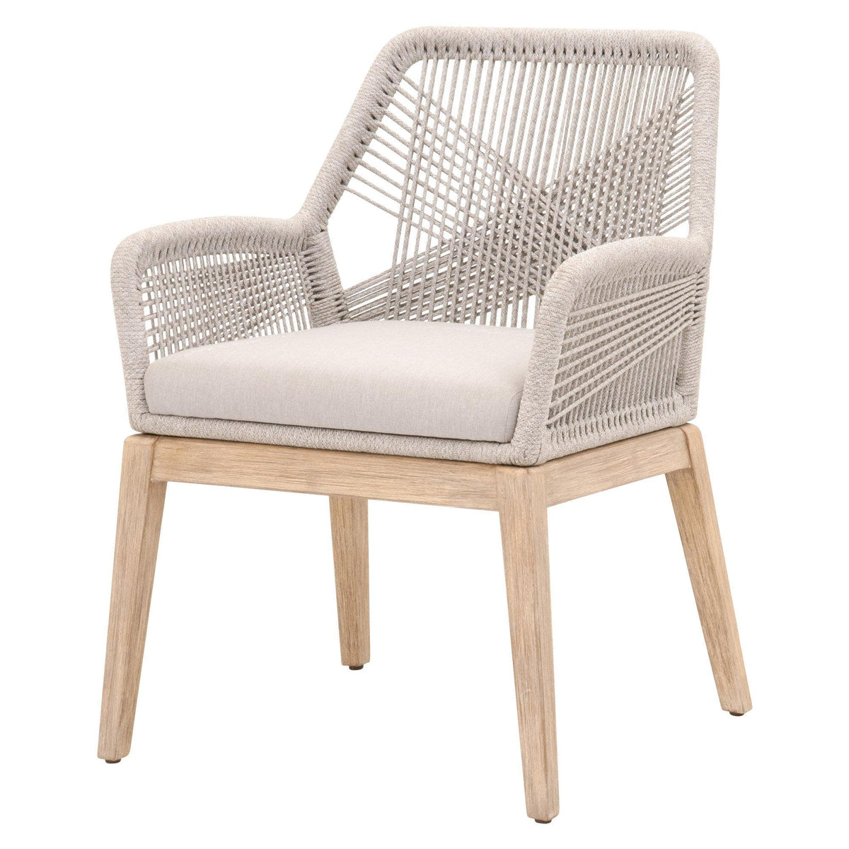 Lulu Taupe Rope Arm Chair, Set 2 | Bone & Brass