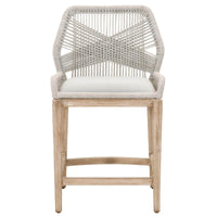 Lulu Taupe Rope Counter Stool - Stool Side View | Bone & Brass