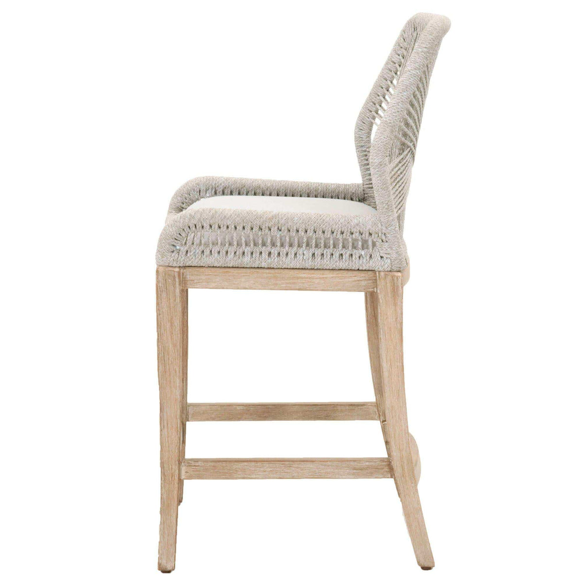 Lulu Taupe Rope Counter Stool - Stool Detail | Bone & Brass