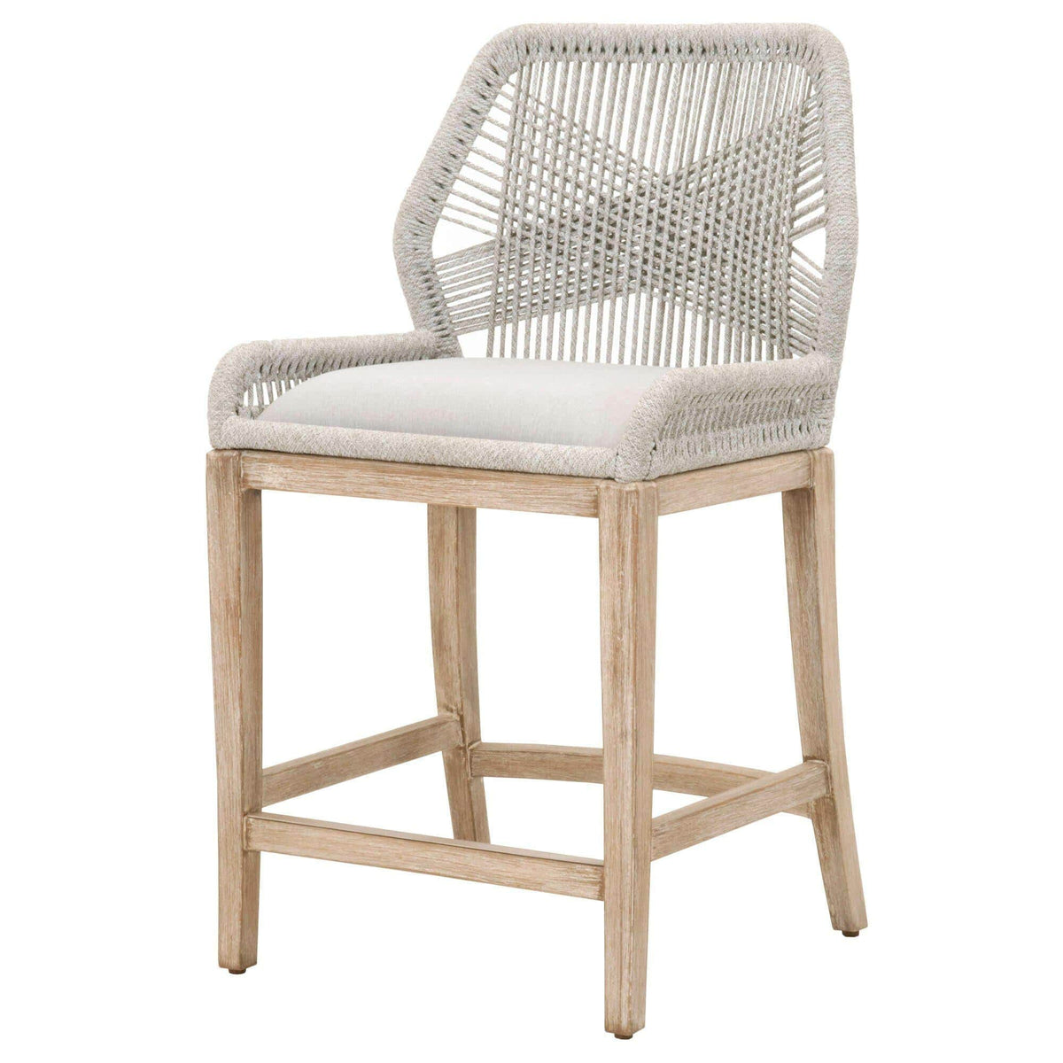 Lulu Taupe Rope Counter Stool | Bone & Brass