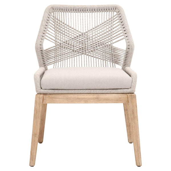 Lulu Taupe Rope Dining Chair, Set 2 - Chair Side View | Bone & Brass