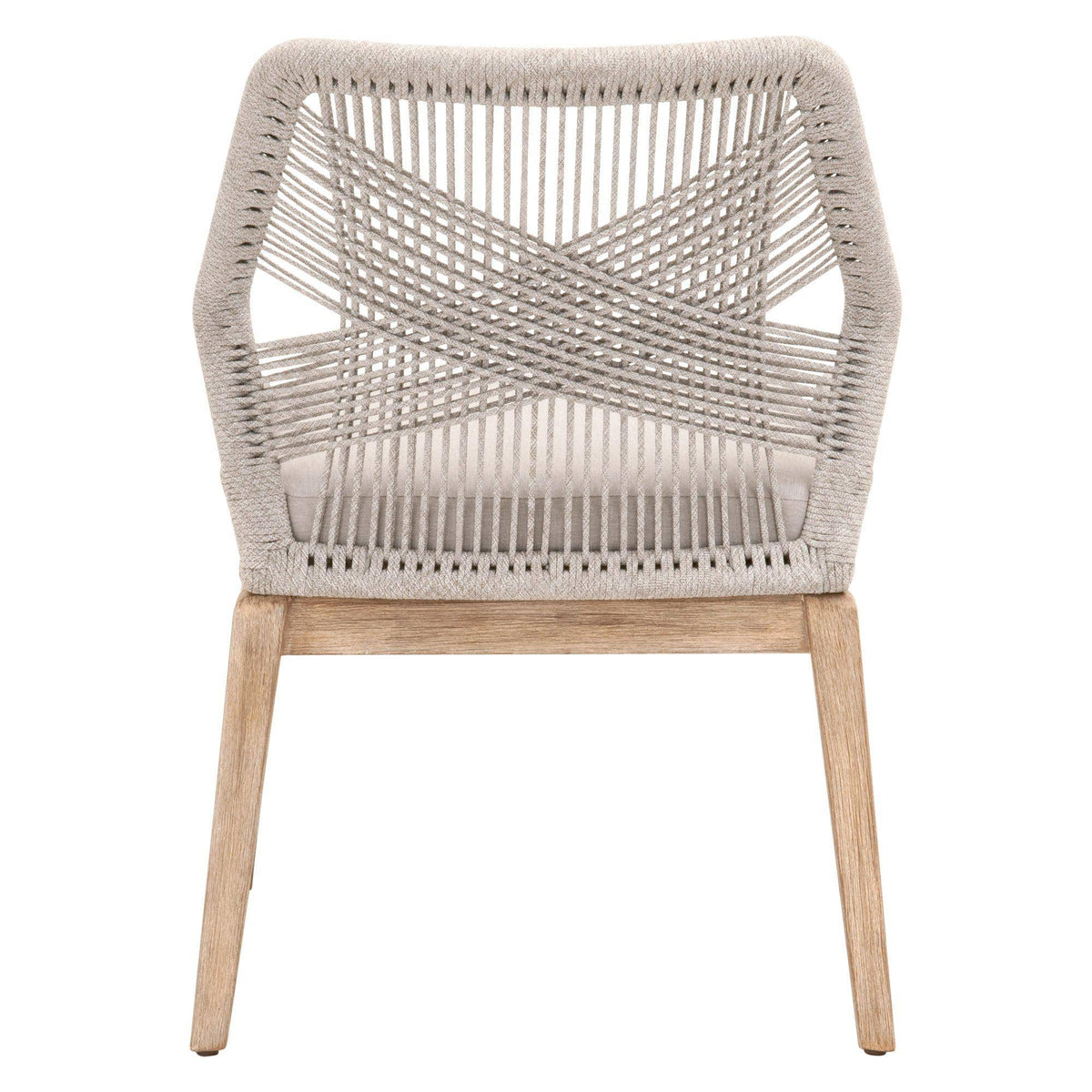 Lulu Taupe Rope Dining Chair, Set 2 - Chair Upholstery Detail | Bone & Brass