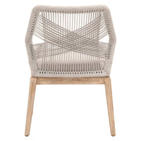 Lulu Taupe Rope Dining Chair, Set 2 - Chair Upholstery Detail | Bone & Brass