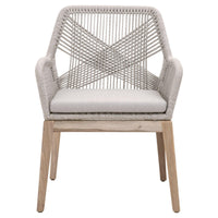 Lulu Taupe Rope Outdoor Arm Chair, Set 2 - Outdoor Chair Side View | Bone & Brass