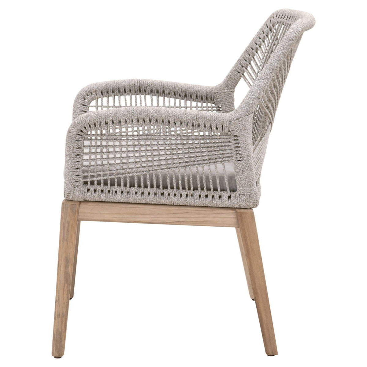Lulu Taupe Rope Outdoor Arm Chair, Set 2 - Outdoor Chair Detail | Bone & Brass