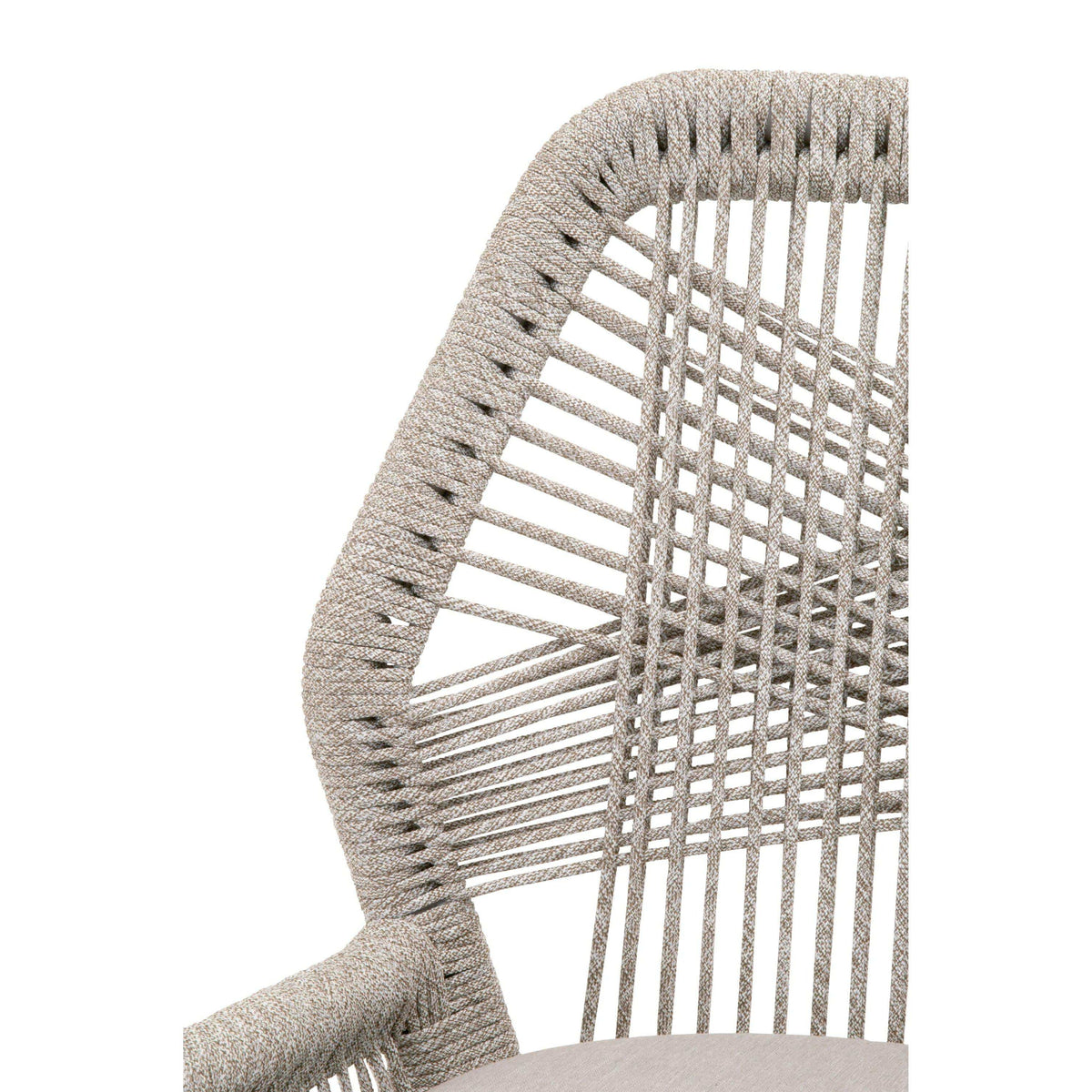 Lulu Taupe Rope Teak Barstool - Stool View | Bone & Brass
