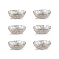 Luminara Golden Silver Fusion Deep Glass Bowls, Set 6 - Bowl Side View | Bone & Brass