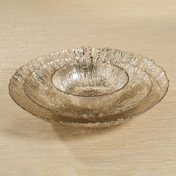 Luminara Golden Silver Fusion Glass Bowls, Set 4 - Bowl Detail | Bone & Brass