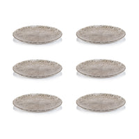 Luminara Golden Silver Fusion Glass Plate 11" Set 6 - Plate Top View | Bone & Brass